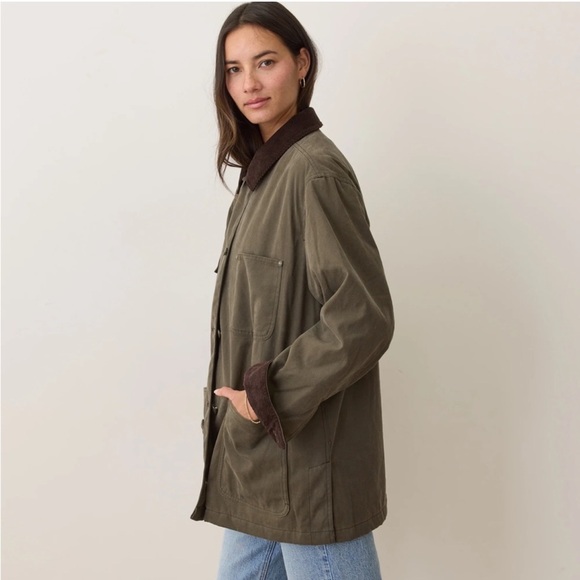 Marine Layer Jackets & Blazers - Marine Layer Khaki and Dark Brown Utility Jacket - worn ONCE